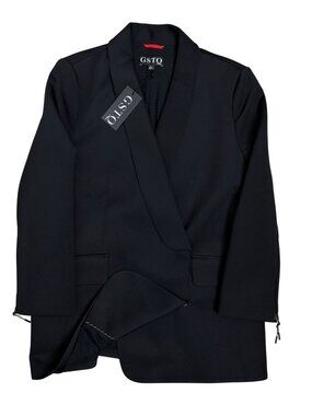 GSTQ Souba Tuxedo Blazer Jacket Black Formal Business Casual Mens Large NWT